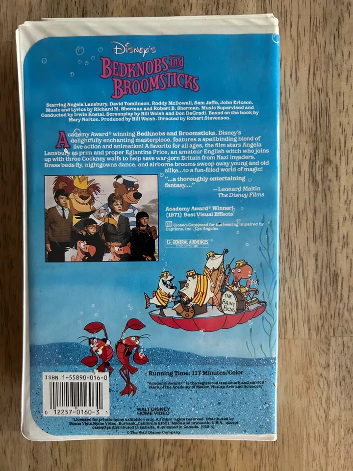 Disney's Bedknobs and Broomsticks (VHS 1997 Clamshell) TESTED