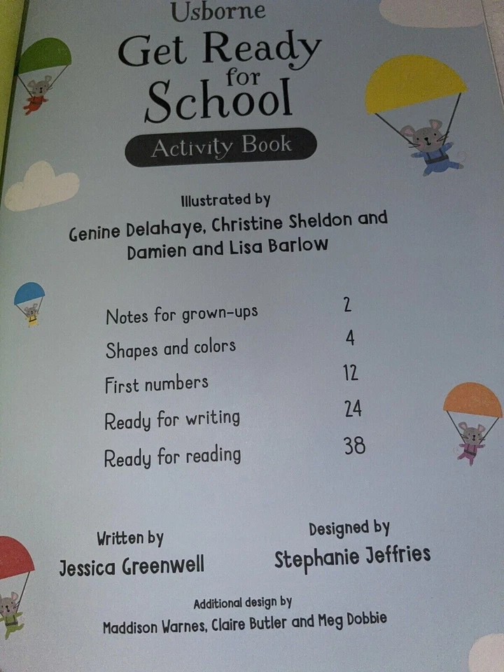 Usborne Get Ready for School Activity Book ~ Brand New