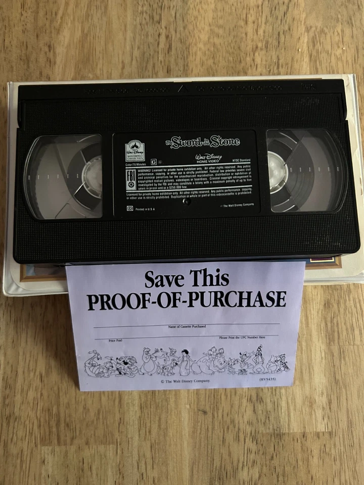 Walt Disney’s Masterpiece Collection - The Sword In The Stone - VHS 1991 TESTED