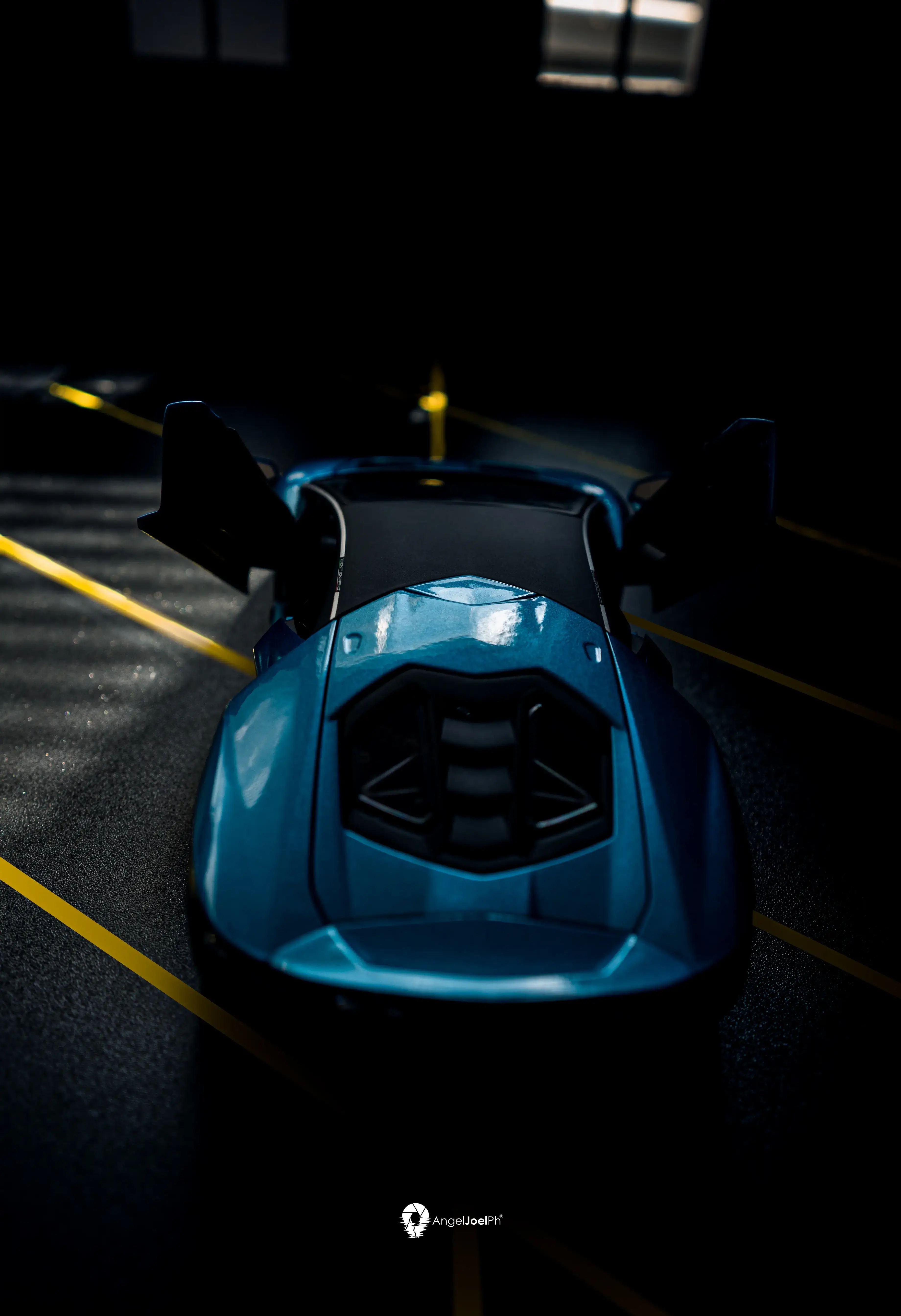 Blue Lamborghini in the Garage