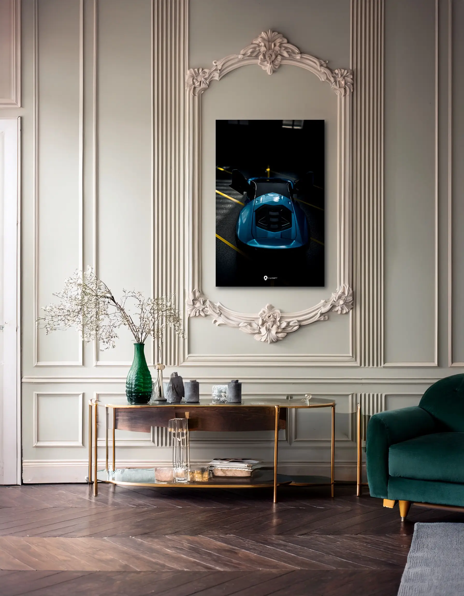 Blue Lamborghini in the Garage