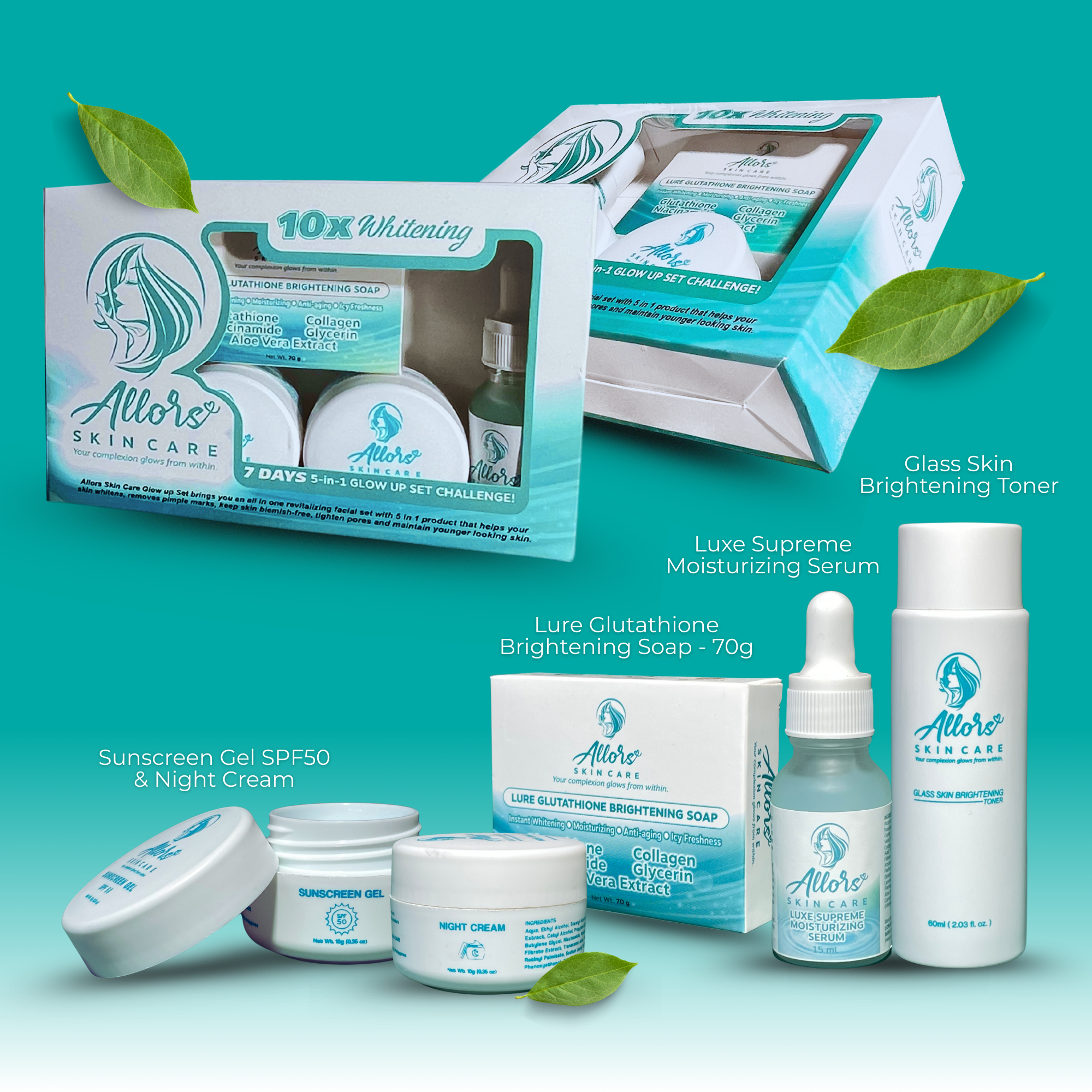 Allors Complete Skincare Set – Whitening, Acne Control & Glow in One Routine