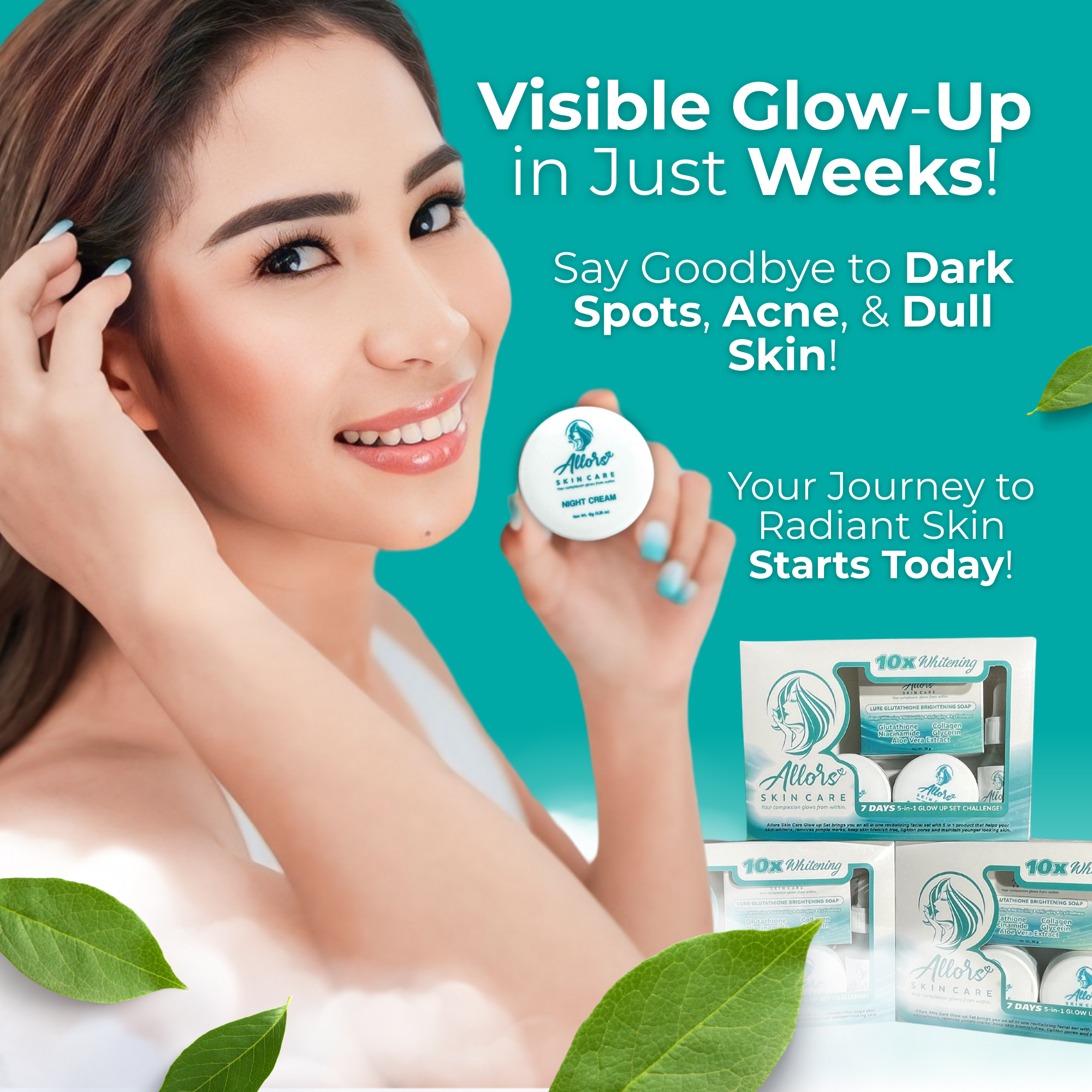 Allors Complete Skincare Set – Whitening, Acne Control & Glow in One Routine