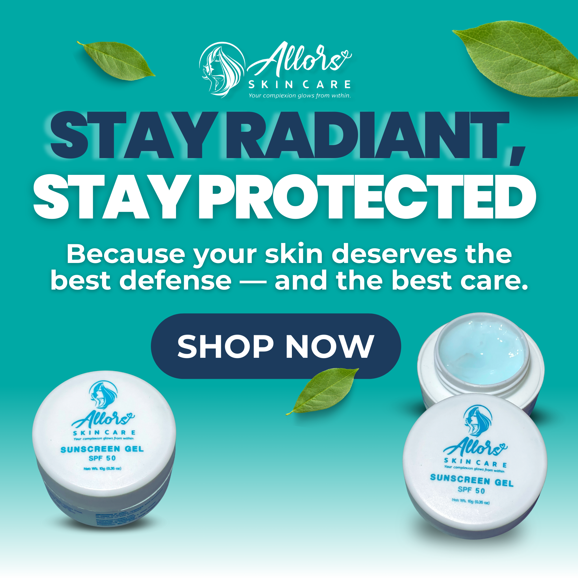 Allors Sunscreen SPF 50 – Lightweight Whitening Sun Protection for Face and Body with Broad-Spectrum UVA/UVB Defense