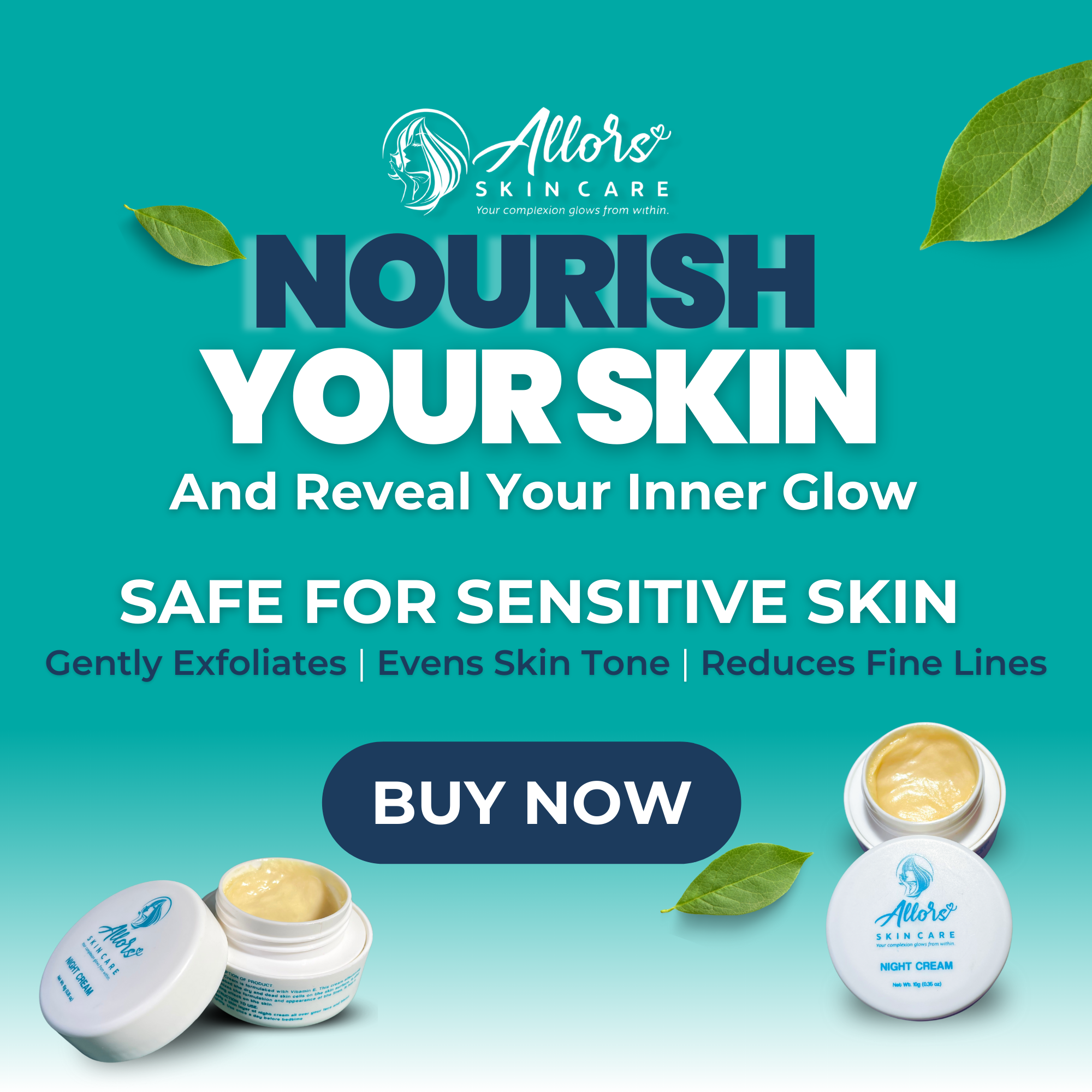 Allors Night Cream – Anti-Aging and Whitening Night Moisturizer with Collagen, Niacinamide, and Repairing Botanicals