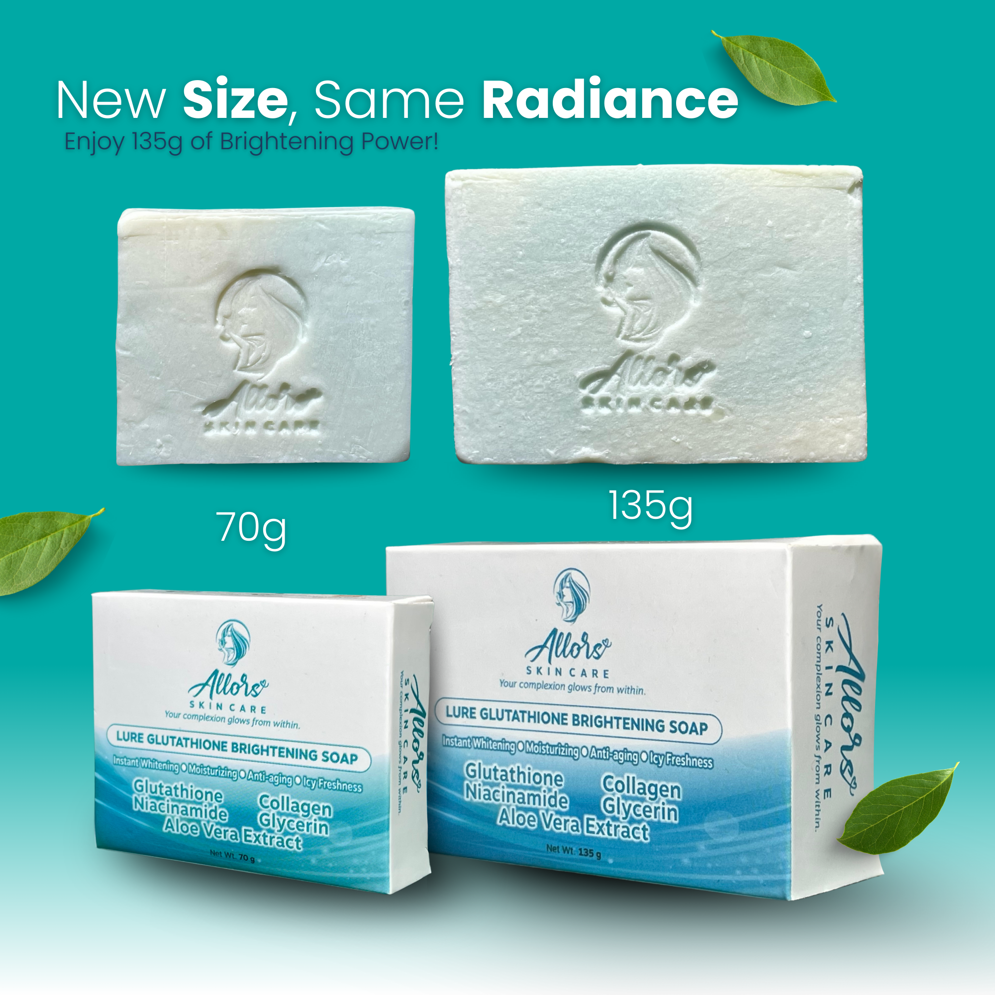 Lure Glutathione Brightening Soap 135g – Deep Whitening Soap Bar with Glutathione for Face and Body