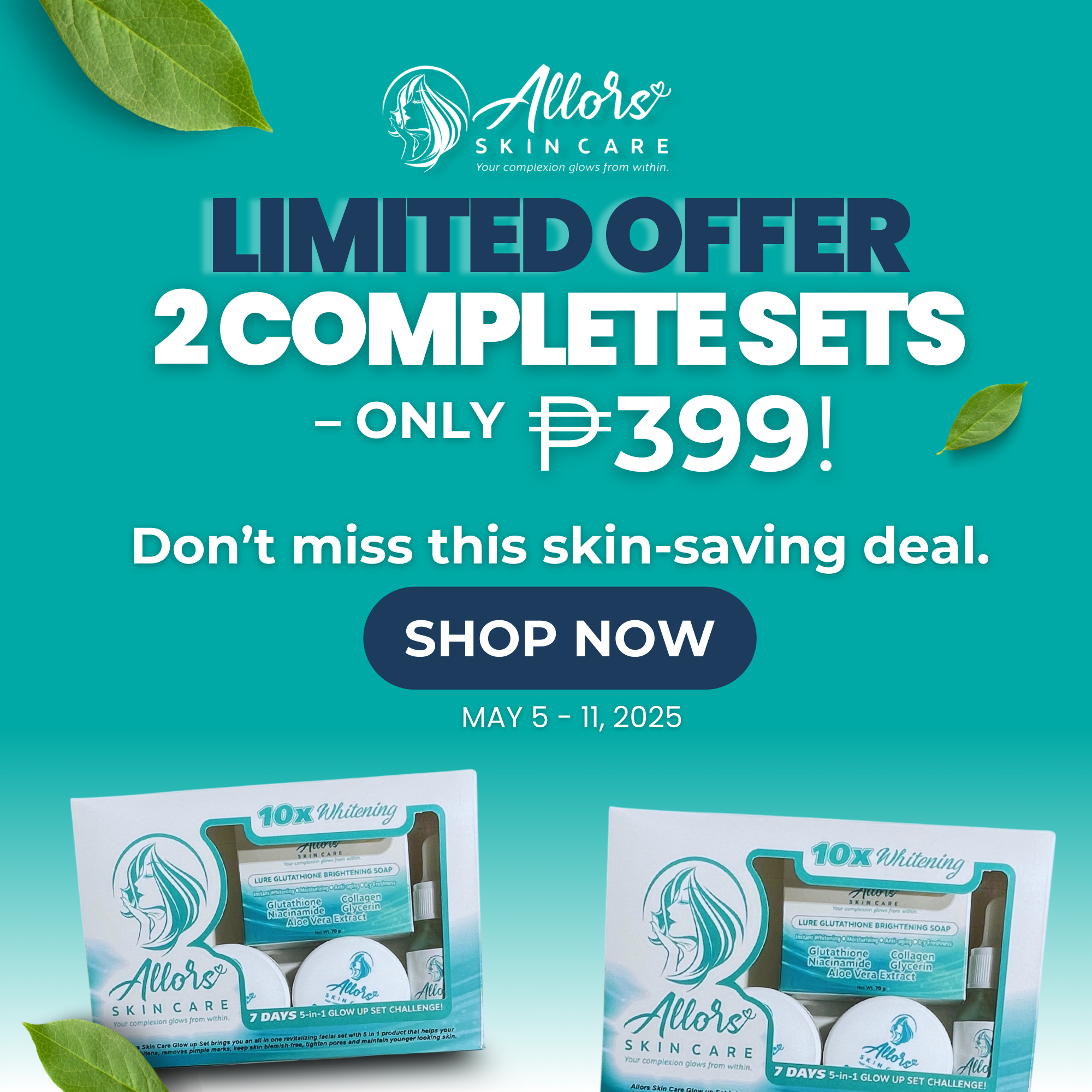 Allors Skin Care Set – Complete Brightening, Hydrating & Anti-Aging Bundle for Clear, Radiant, and Youthful Skin