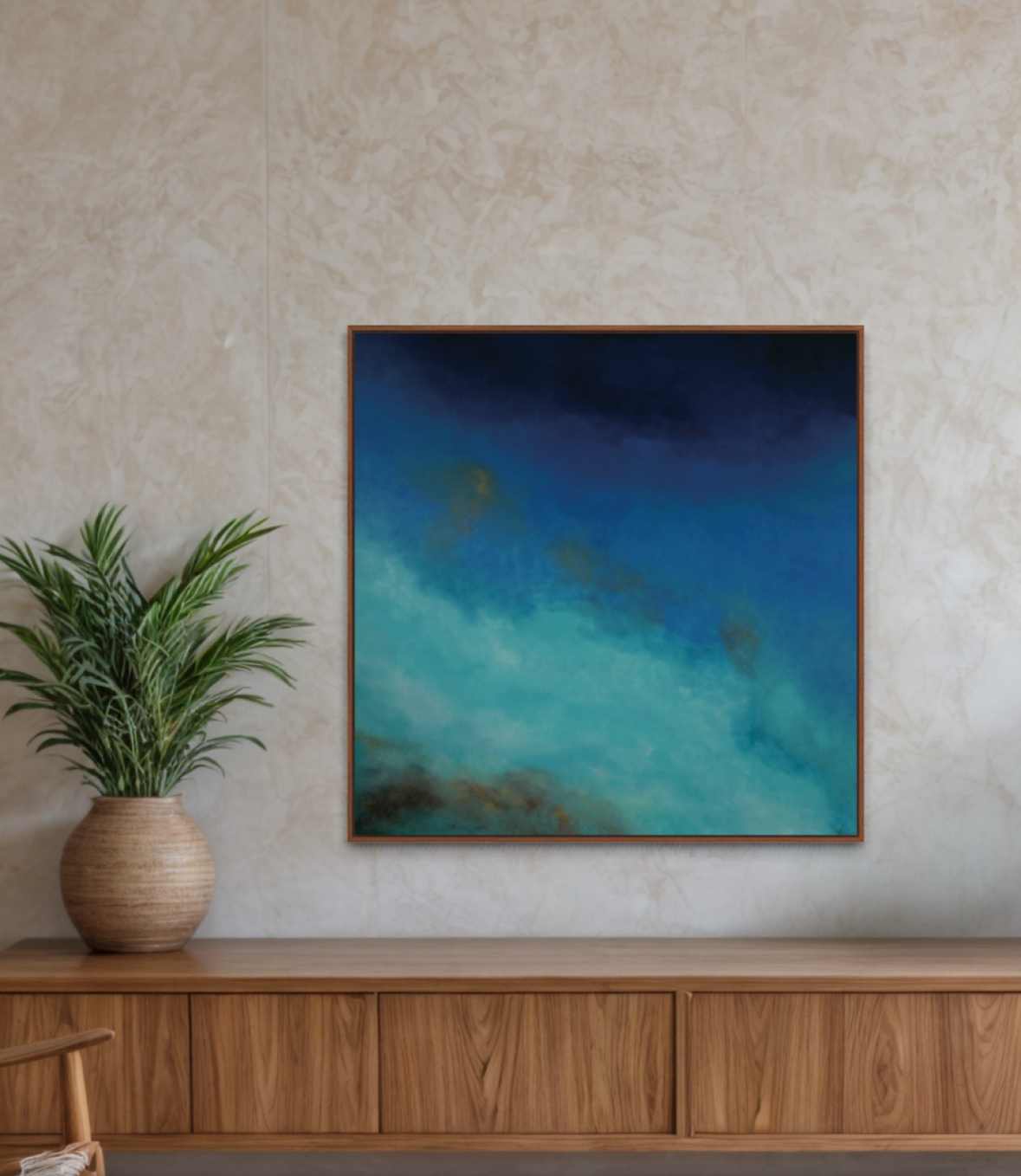 Quadro Abstrato Tinta Acrílica 100x100cm