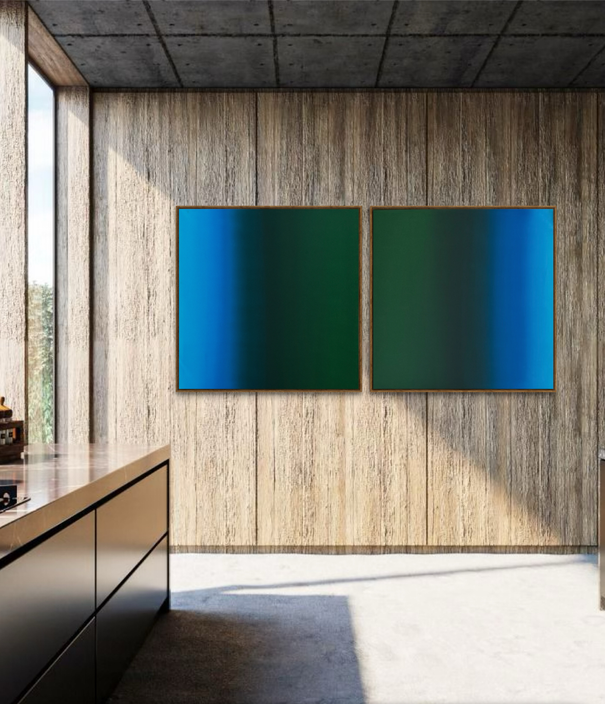 Díptico Quadros Abstratos Tinta Acrílica 60x60cm cada