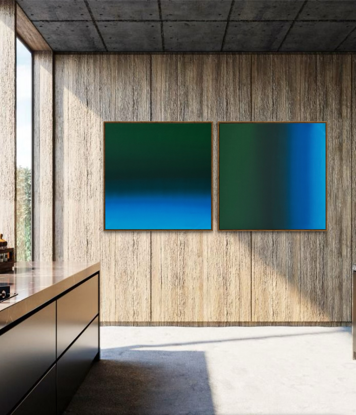 Díptico Quadros Abstratos Tinta Acrílica 60x60cm cada