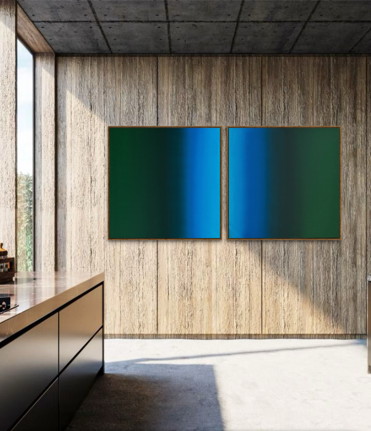 Díptico Quadros Abstratos Tinta Acrílica 60x60cm cada