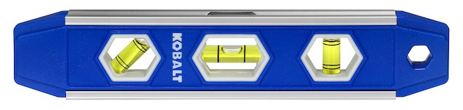 Kobalt Aluminum 9.00-in 3 Vial Magnetic Torpedo level