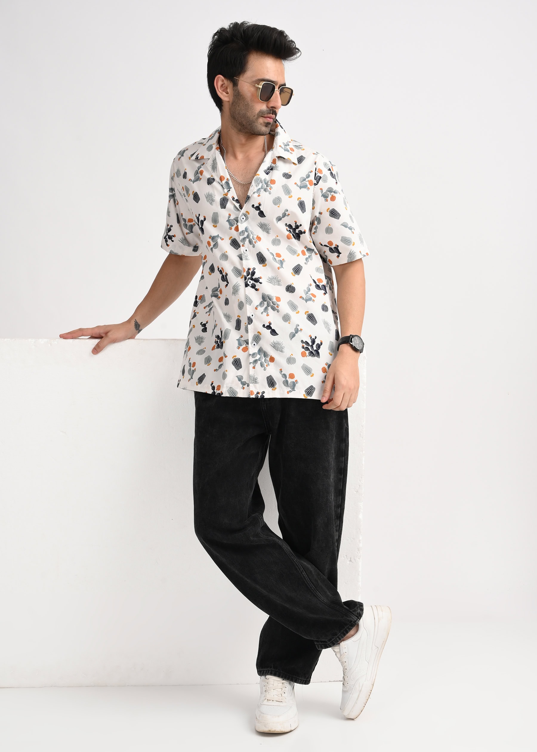 Cactus Print Short Sleeve Shirt