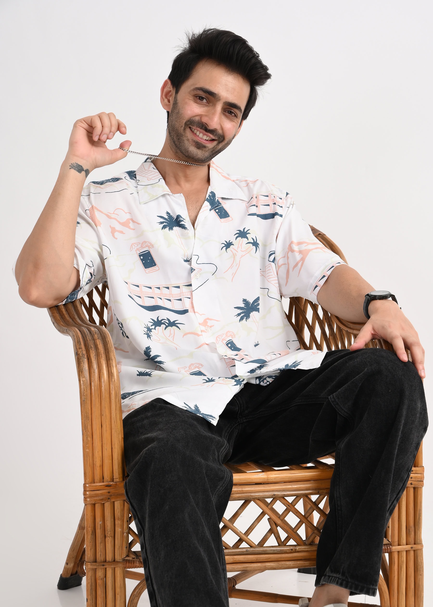 Men's Beach Half Sleeve Print Shirt