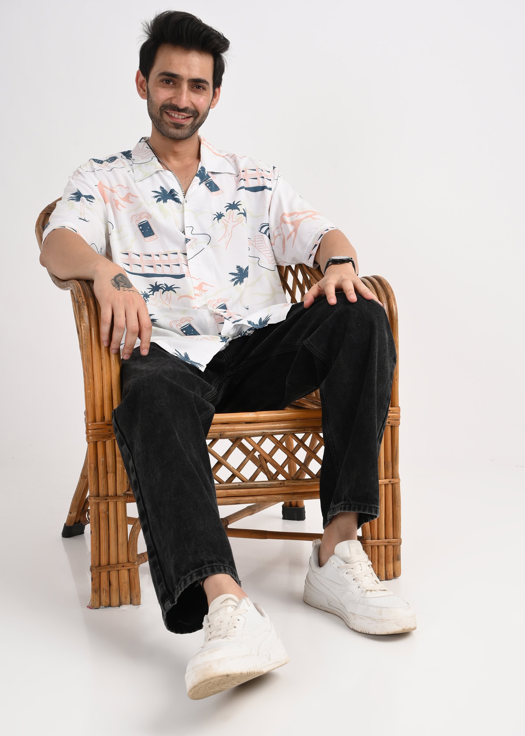 Men's Beach Half Sleeve Print Shirt