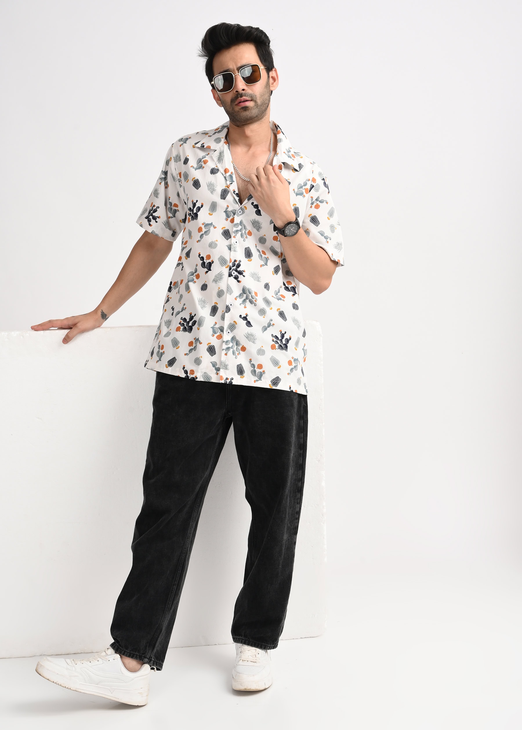 Cactus Print Short Sleeve Shirt