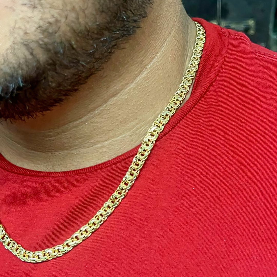 Cadena tejido chino de oro