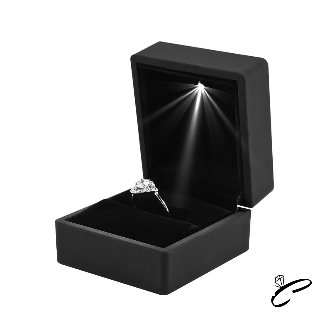 Caja de joyería con LED para anillos