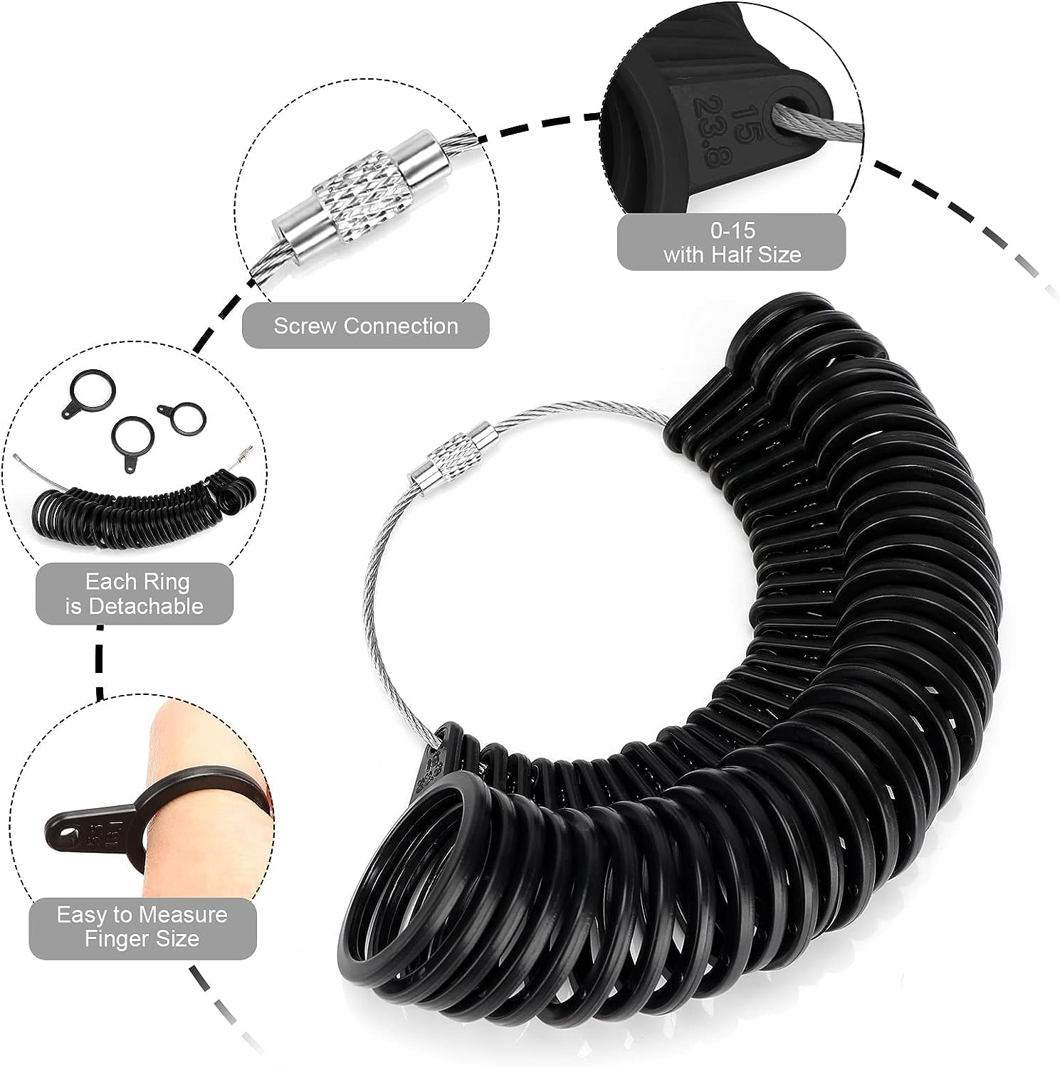 Kit Medidor de Anillos 4 en 1