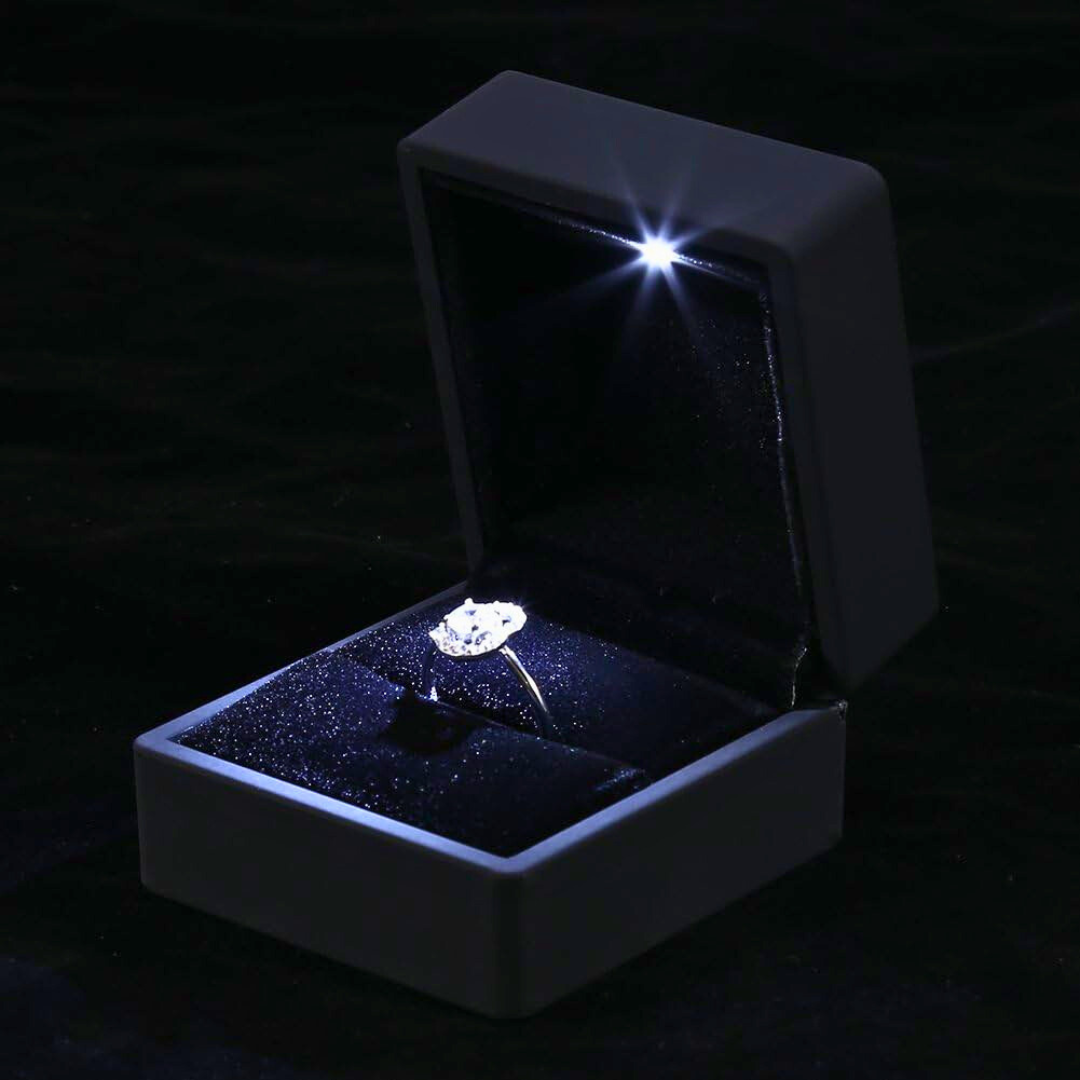 Caja de joyería con LED para anillos