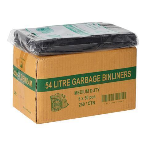 Garbage Bin Liners 54L Black