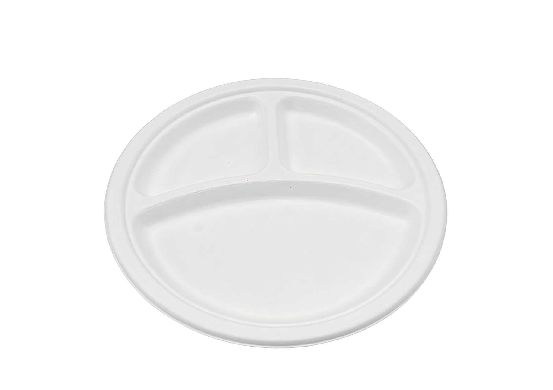 Round Sugarcane Plate 10Inch (3 compartments)