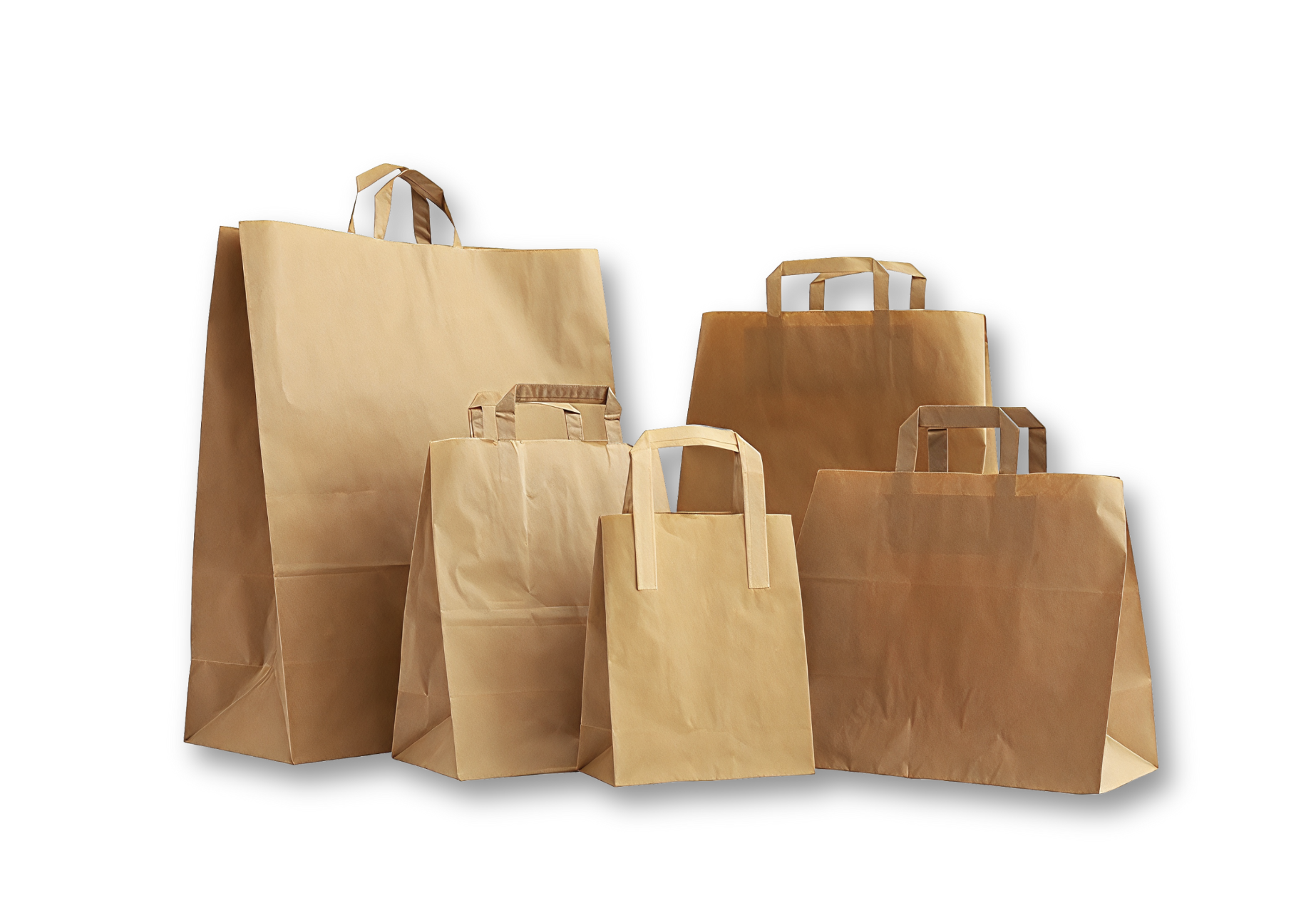 Brown Kraft Bags / Flat Paper Handle 