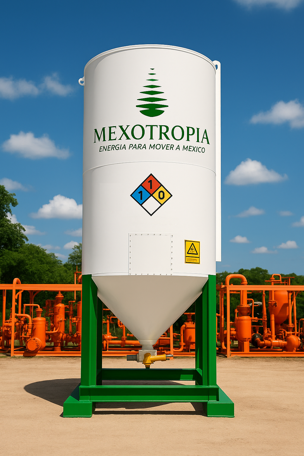 Silo Para almacenamiento de barita de 75Ton y/o almacenamiento de cemento 55Ton.