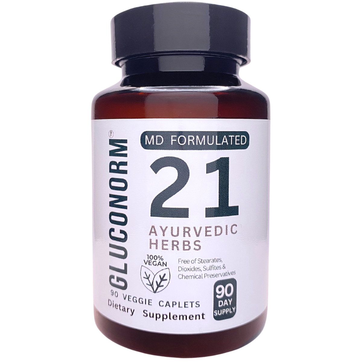 GlucoNorm – MD Formulated Research-Backed Natural Blood Sugar Support Formula, Blood Sugar Control, Reduces Sugar Cravings, Made Uniquely with Natures Glue (Gum Acacia), Vegan, Gluten-free, 90 Caplets