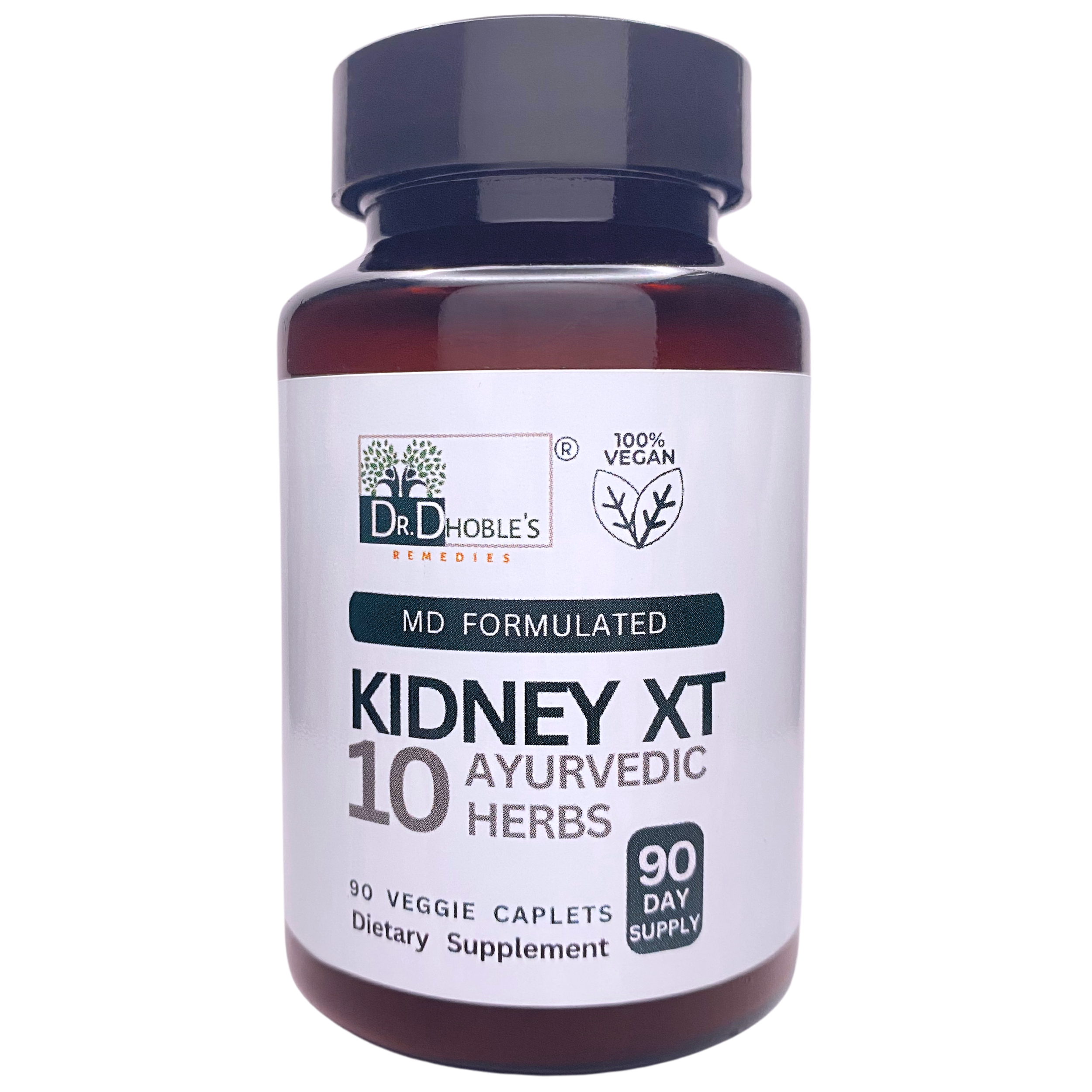 Dr. Dhoble's Remedies Kidney XT - MD Made Kidney Cleanse, Detox & Repair Supplement, 10 in 1 Ayurvedic Herbs, Renal & Bladder Health Support, Detoxify, Flush Impurities, Natural, Herbal 90 Vegan Pills