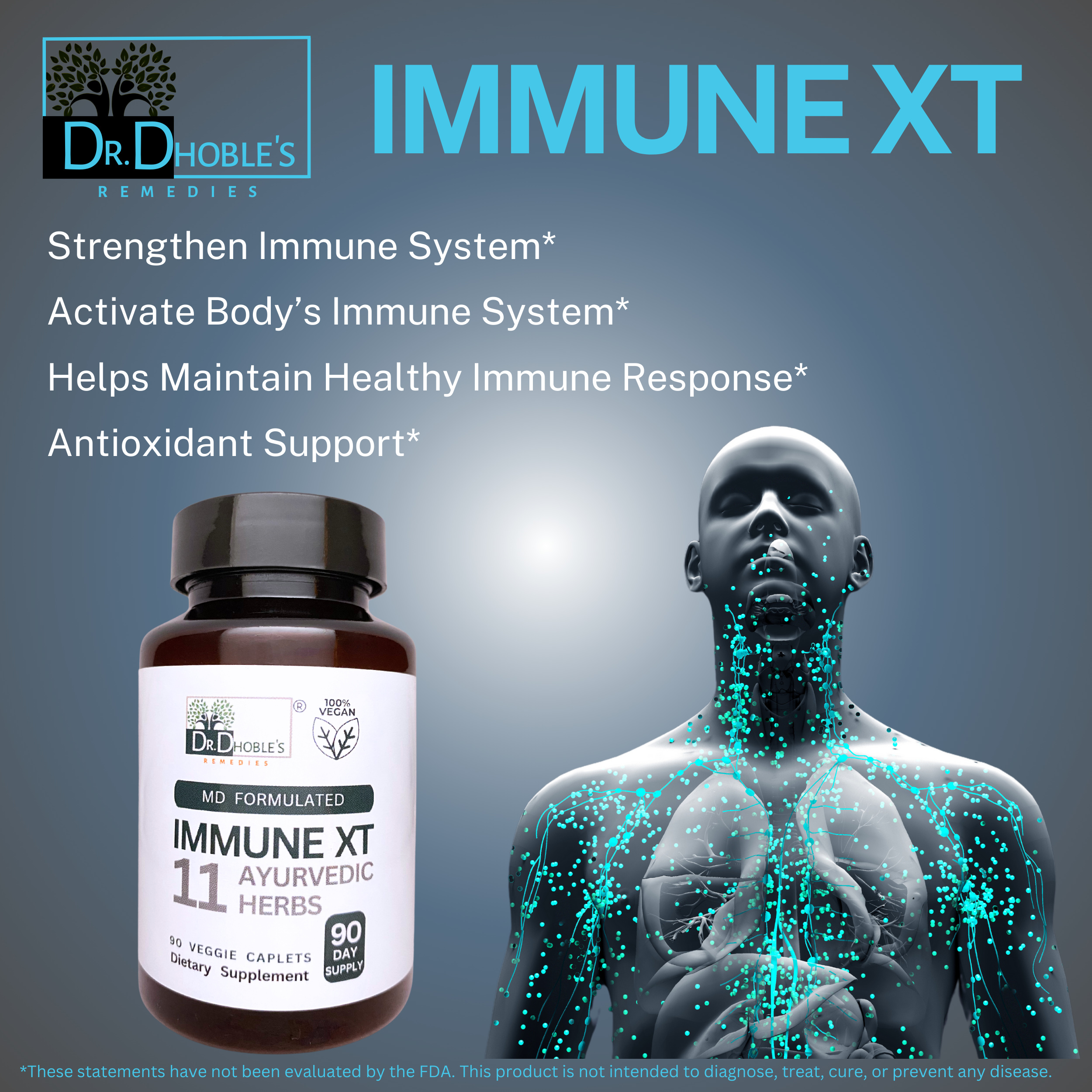 Immune XT - MD Formulated, 11 in 1 Immunity Support Supplement, Herbal Immunity Booster Formula for Wellness, Boost Natural Defense System for Adults, Vegan 90 Pills
