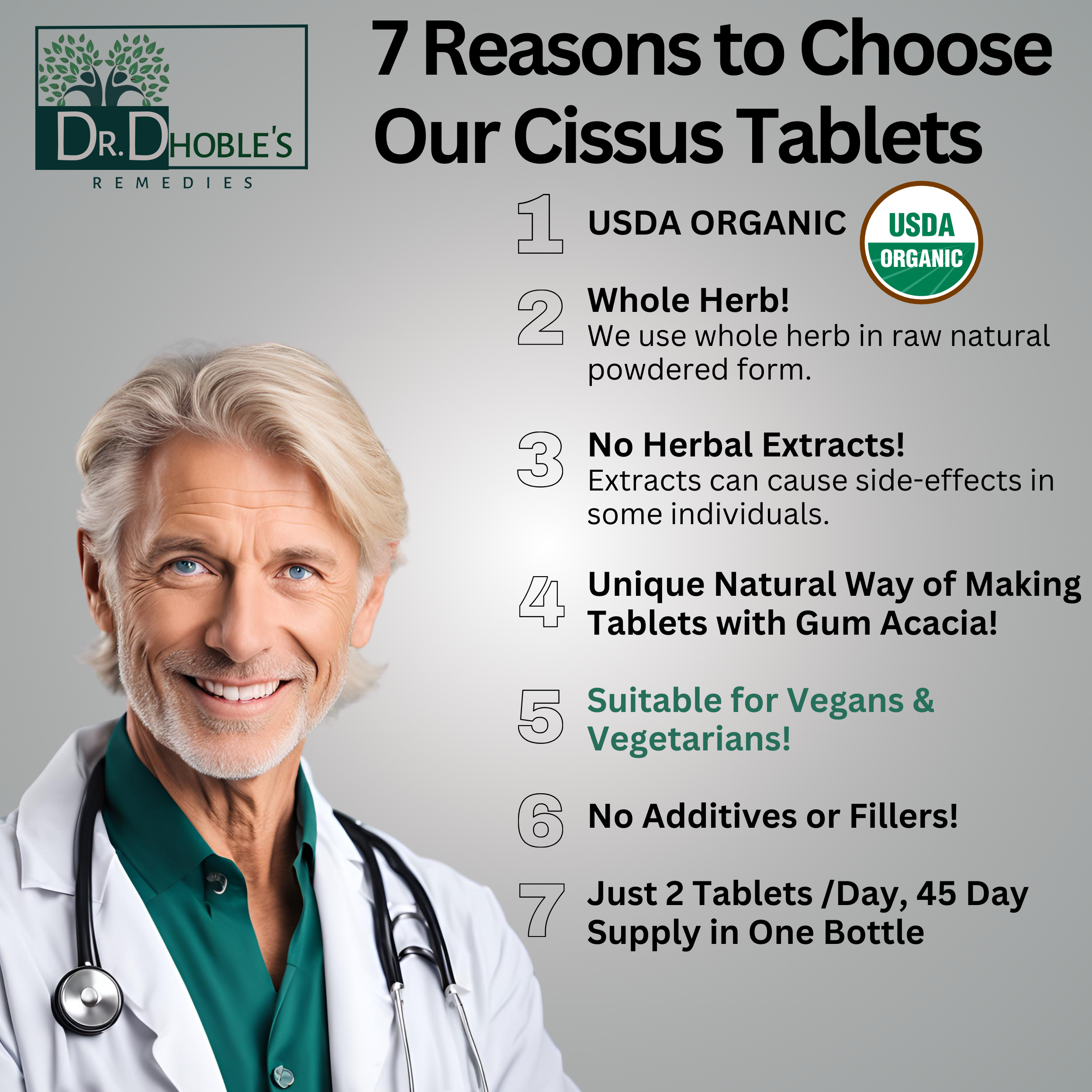 Cissus Quadrangularis Supplement, Made Uniquely with Nature's Glue, Joint Support, Supplements Bone, Ligament, Cartilage and Tendon, No Extract, USDA Organic 90 Vegan Tablets