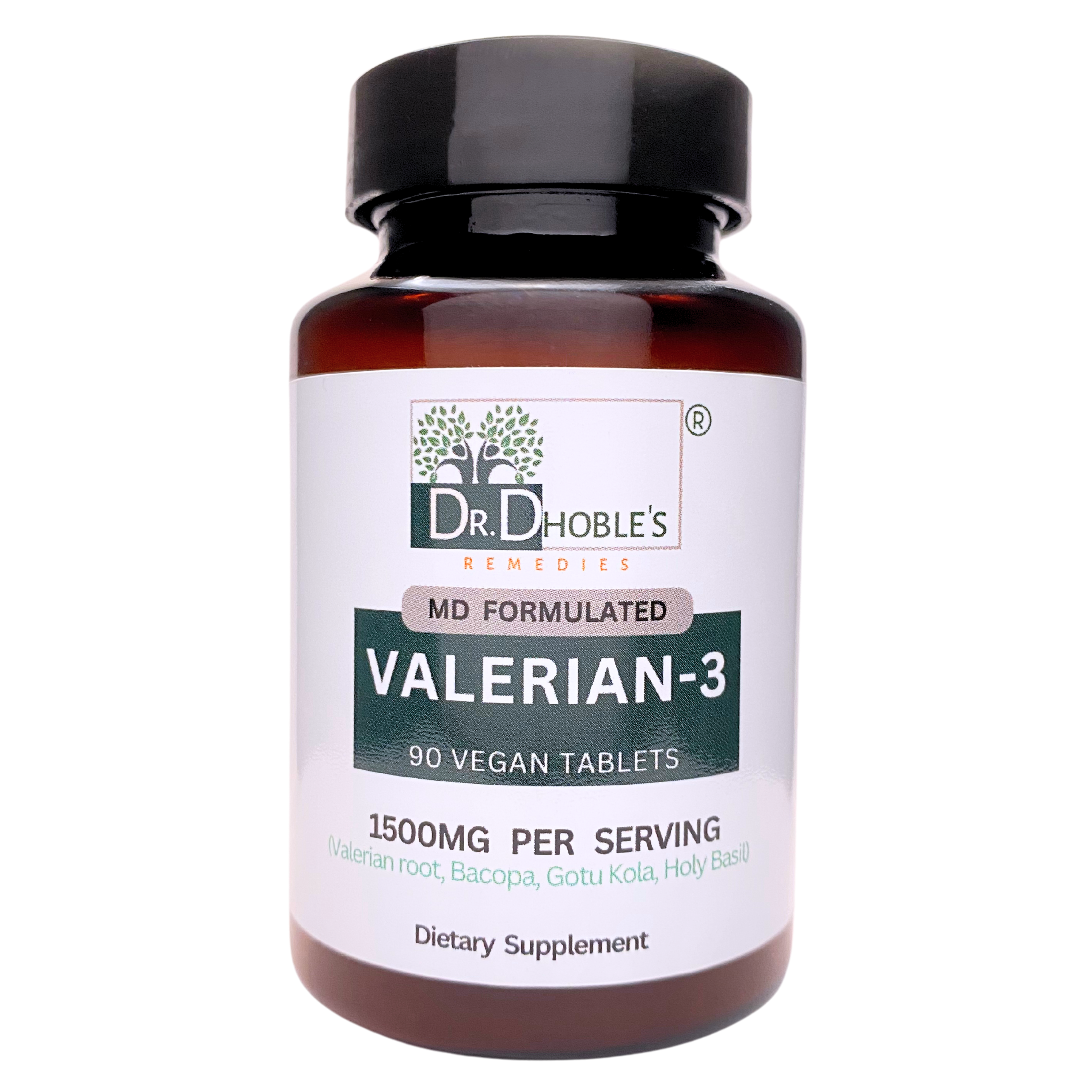 Dr. Dhoble's Remedies Valerian3, MD Made Advanced Valerian Root Delivery Supplement - Enhanced Efffectiveness with 3 Herbs, Herbal Sleep Aid, Non-Habit Forming, No Melatonin, No Extract 90 Vegan Pills