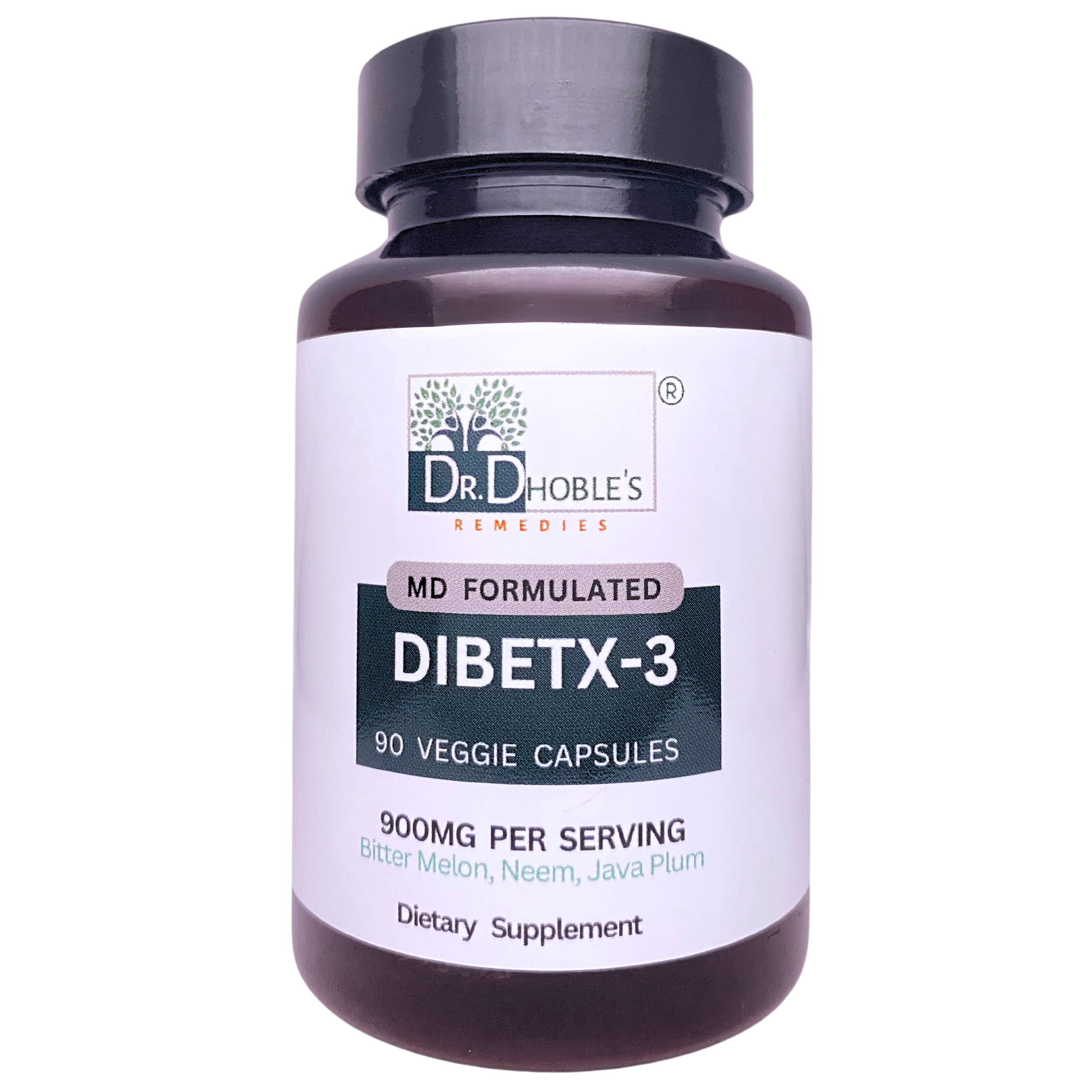 Dibetx-3 - MD Formulated Advanced Bitter Melon Delivery Supplement: Enhanced Effectiveness with Jamun & Neem, Vegan Capsule Shell for Quick Release, No Extract, 90 Pills