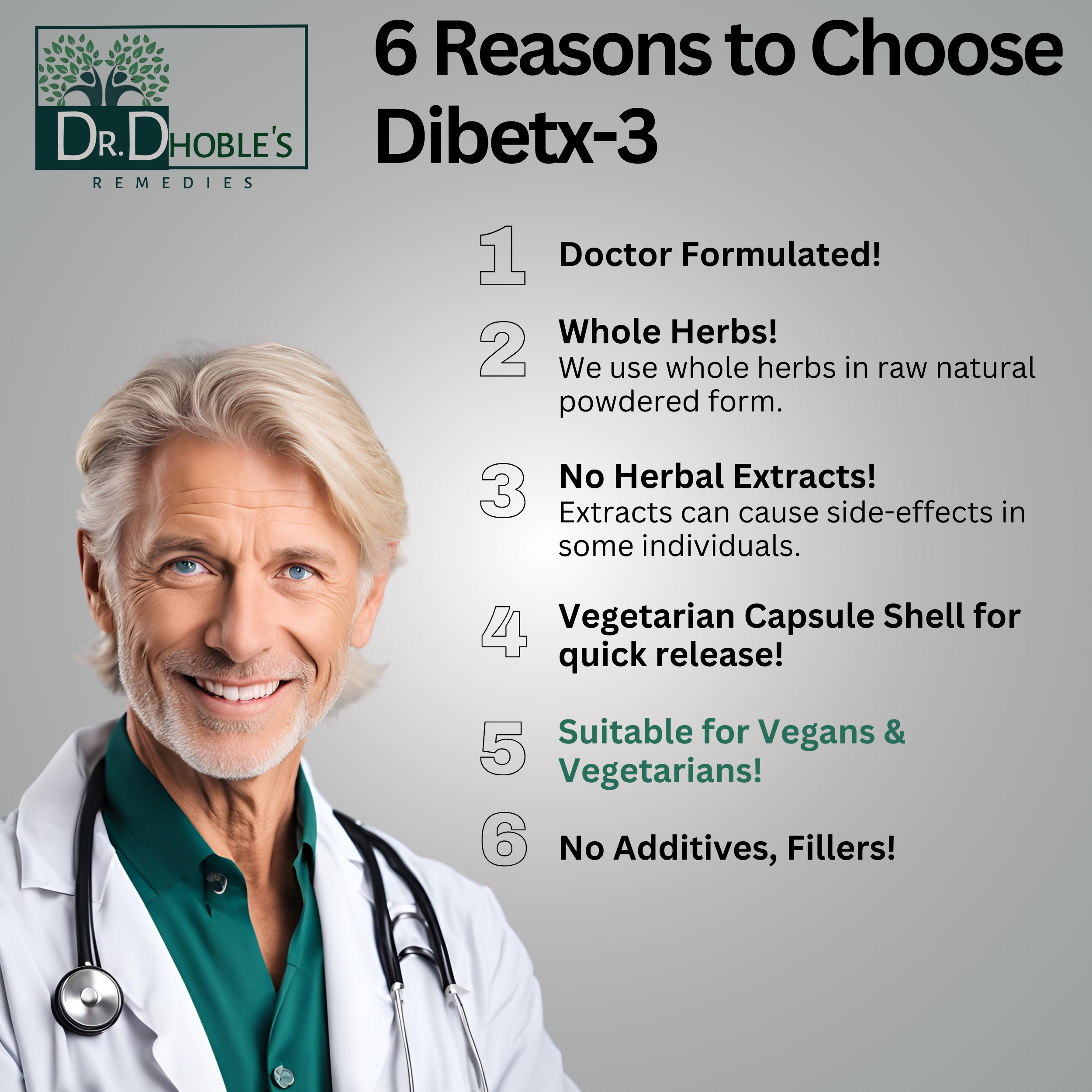 Dibetx-3 - MD Formulated Advanced Bitter Melon Delivery Supplement: Enhanced Effectiveness with Jamun & Neem, Vegan Capsule Shell for Quick Release, No Extract, 90 Pills