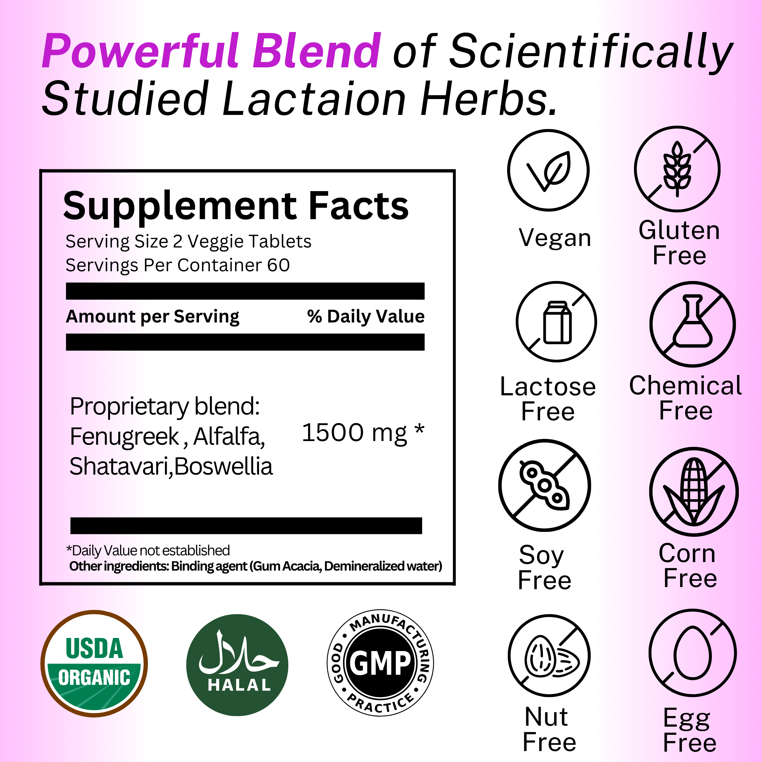 Dr. Dhoble’s Remedies Doctor Made USDA Organic Lactation Supplement – Increase Milk Supply with Herbal Breastfeeding Support, Aid for Mothers, Fenugreek, Alfalfa, Shatavari, Moringa, 120 Vegan Tablets