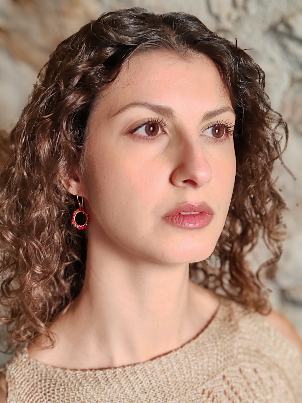 Boucles d'oreilles Créoles en perle de verre