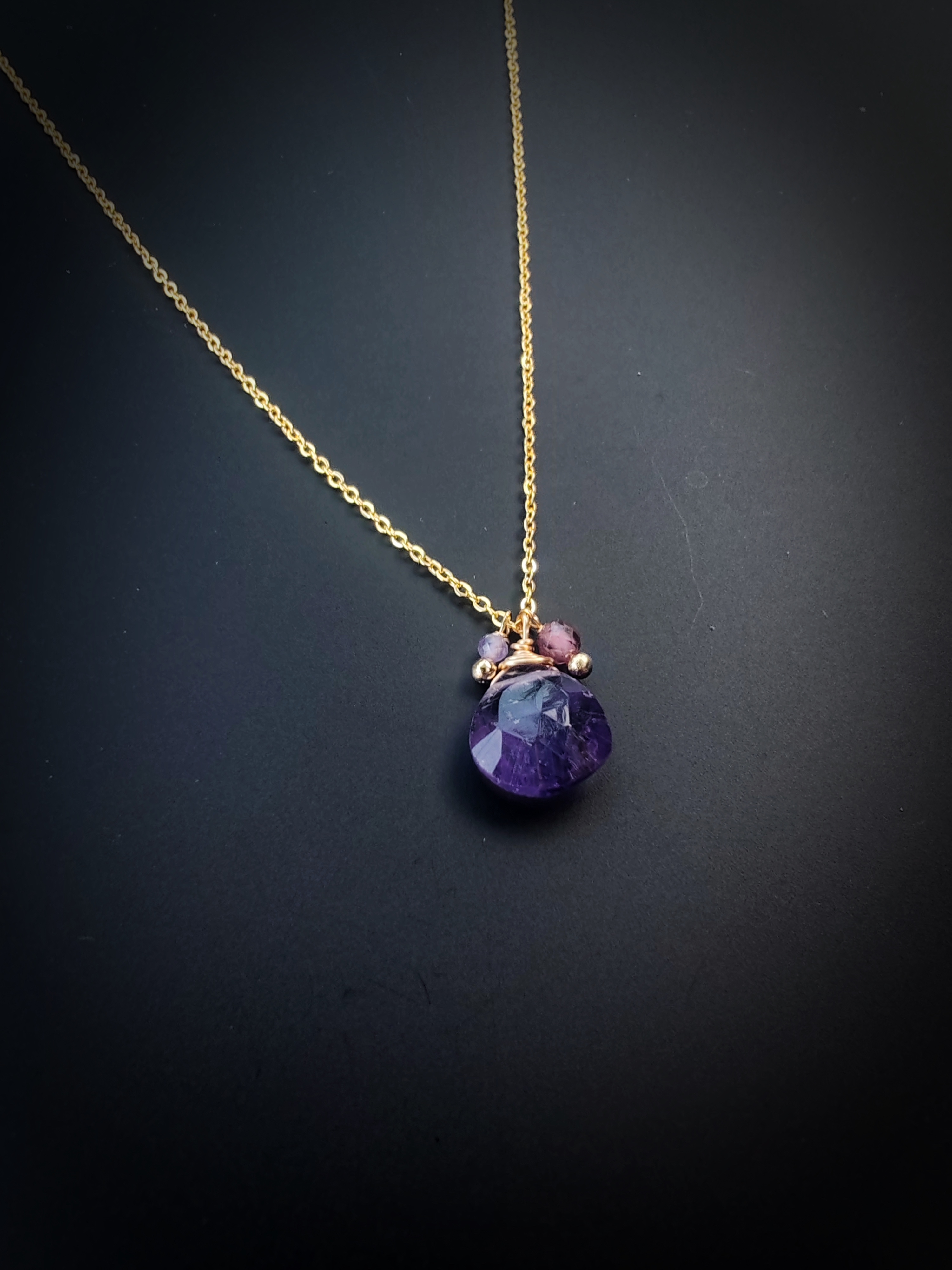 Collier Améthyste – Goutte Facettée