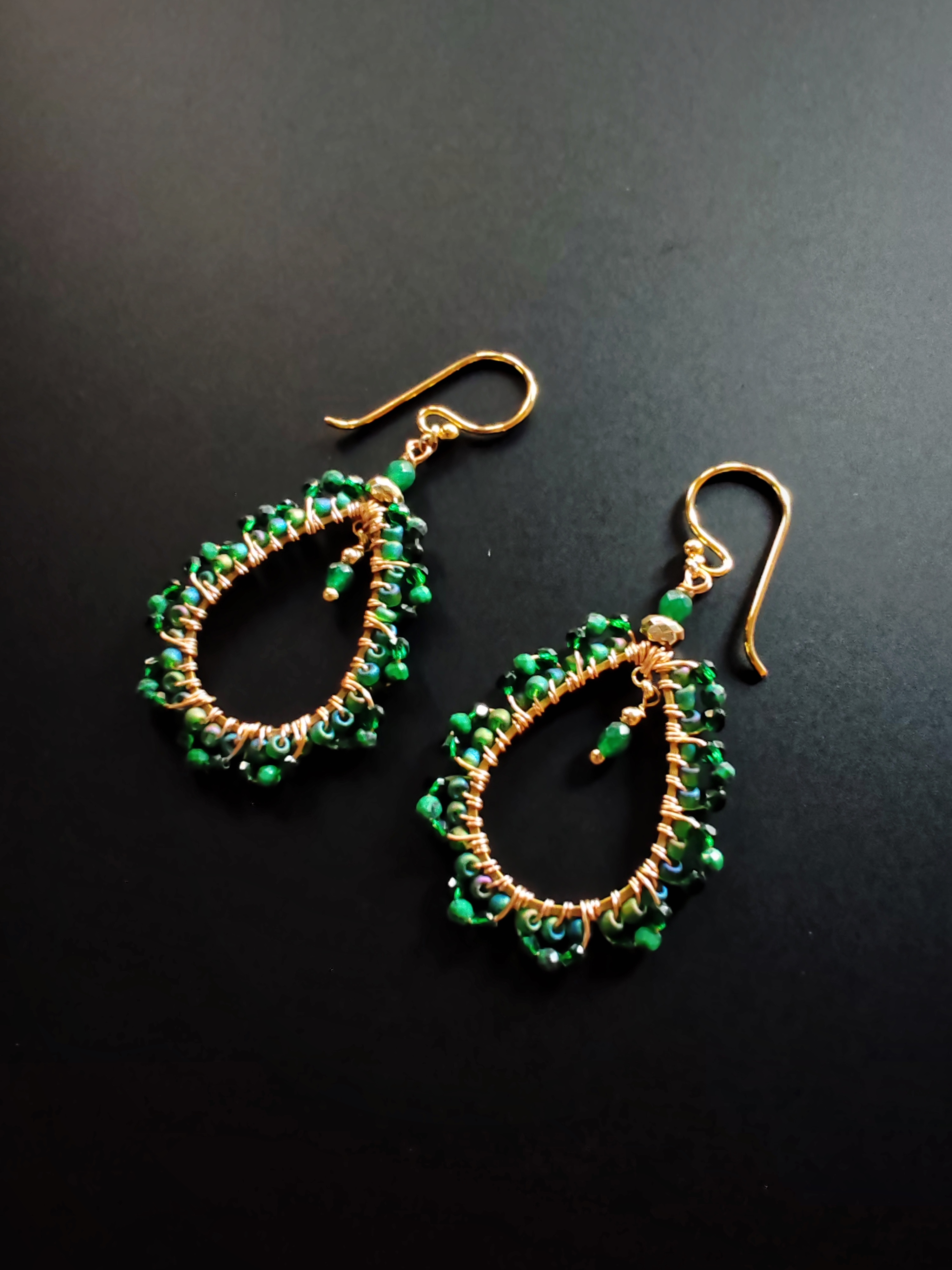 Boucles d'oreilles gouttes perlées