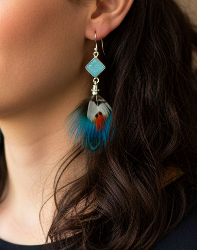 Boucles d'Oreille en Plumes