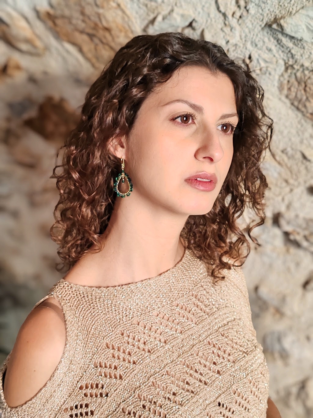 Boucles d'oreilles gouttes perlées