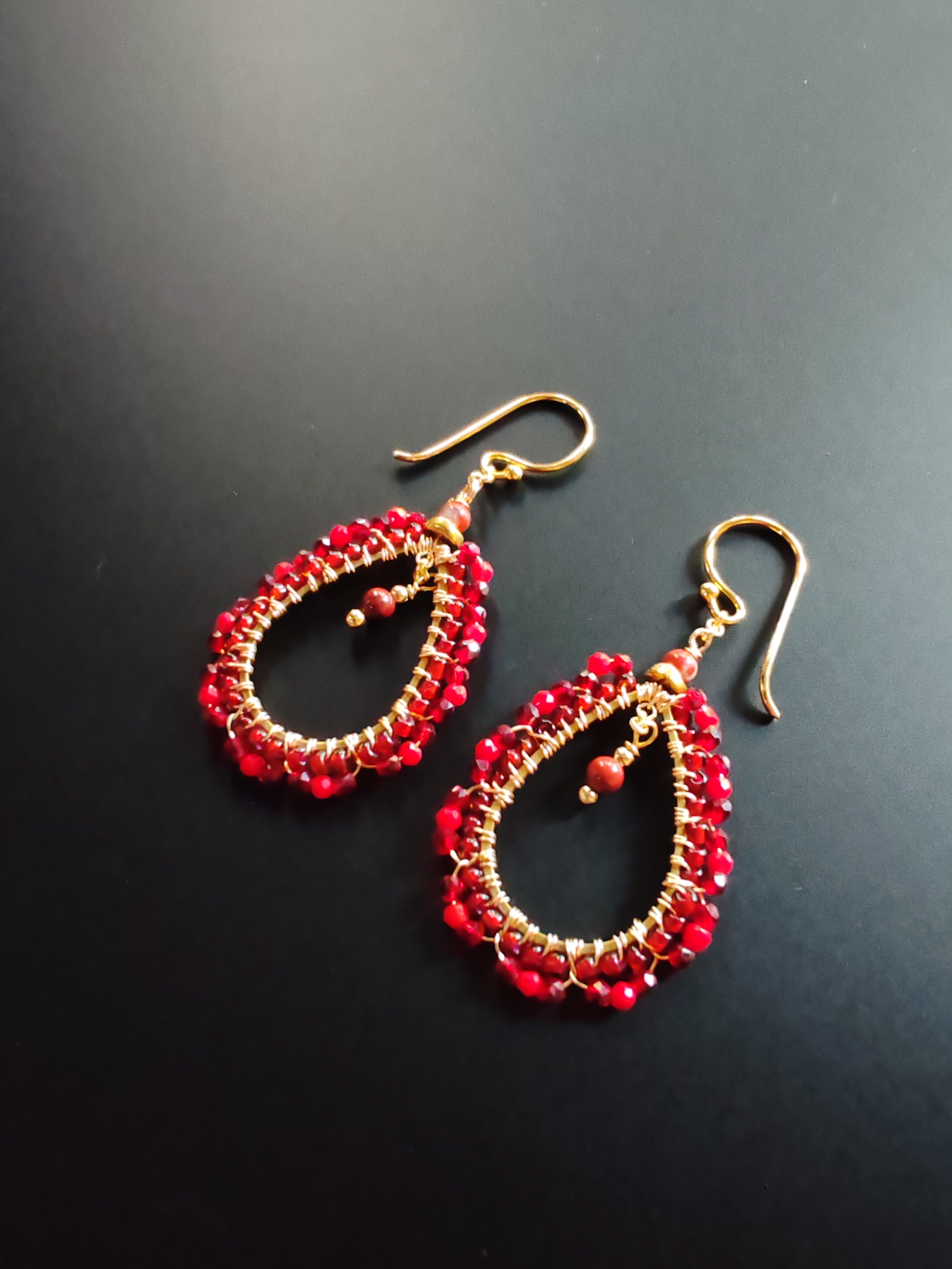 Boucles d'oreilles gouttes perlées