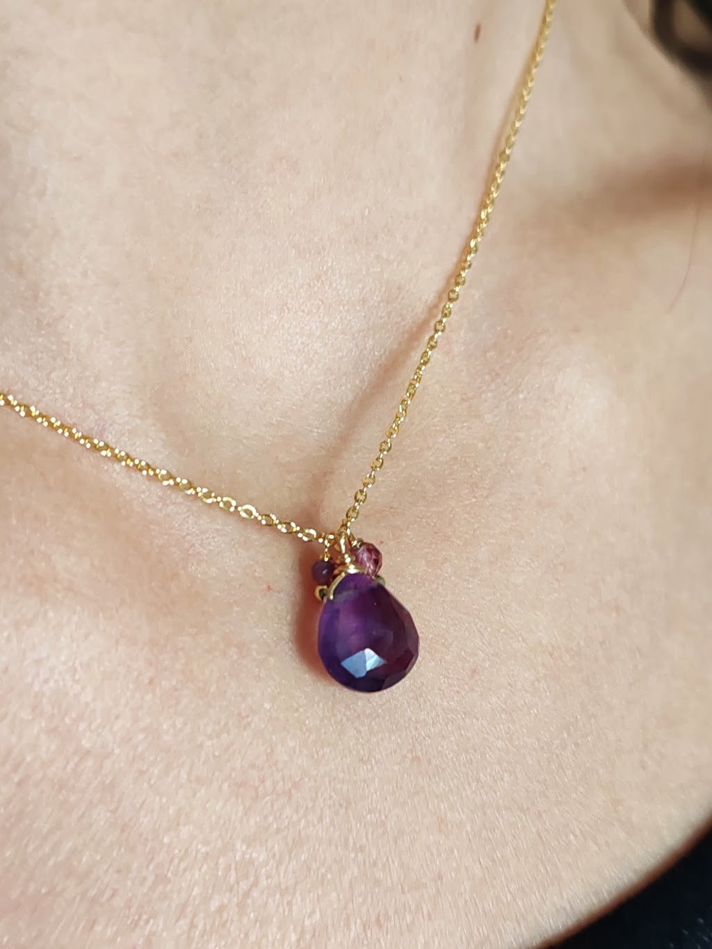 Collier Améthyste – Goutte Facettée