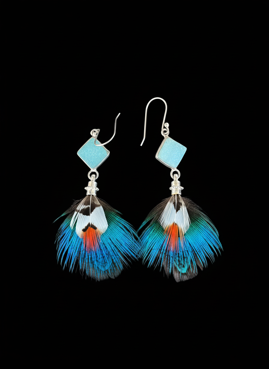 Boucles d'Oreille en Plumes