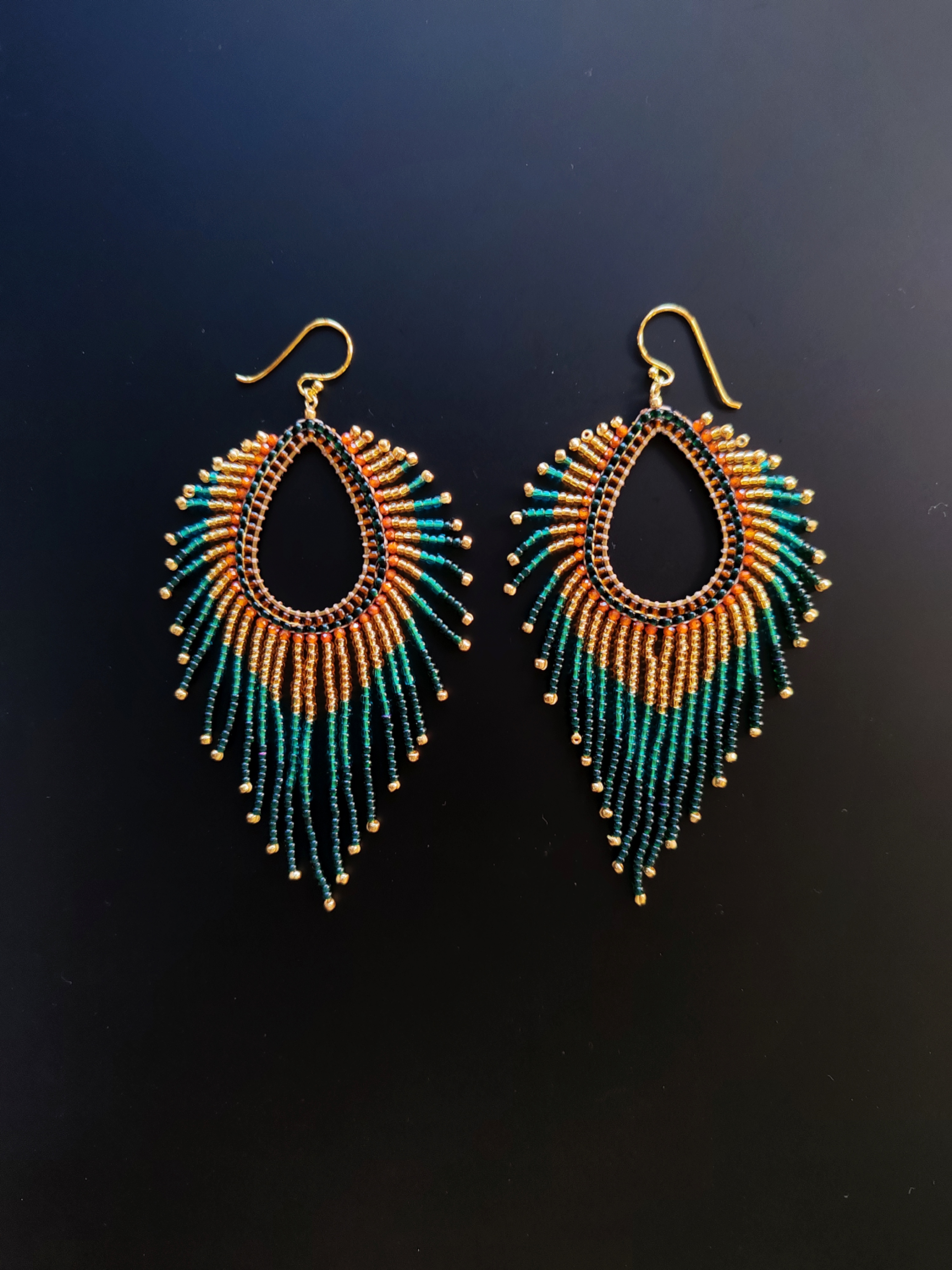 Boucles d'oreilles Bohème Paon 