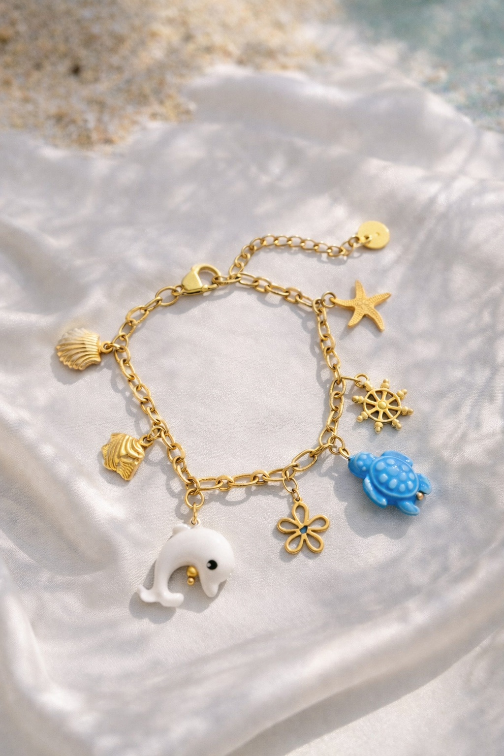 Pulseira de aço  Charms Marinhos