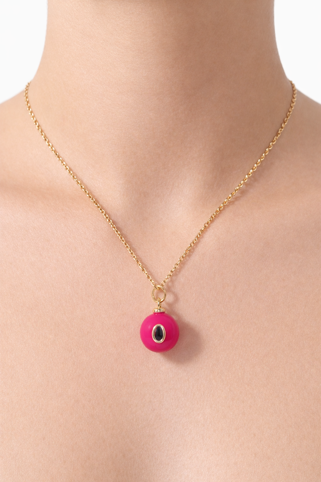 Colar de aço pingente  Rosa