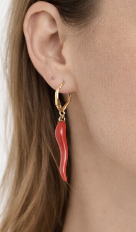 Brincos de aço Pimenta Vermelha
