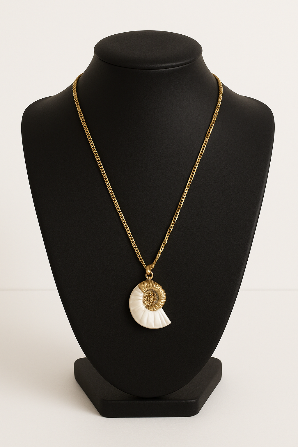 Colar em aço pingente de concha