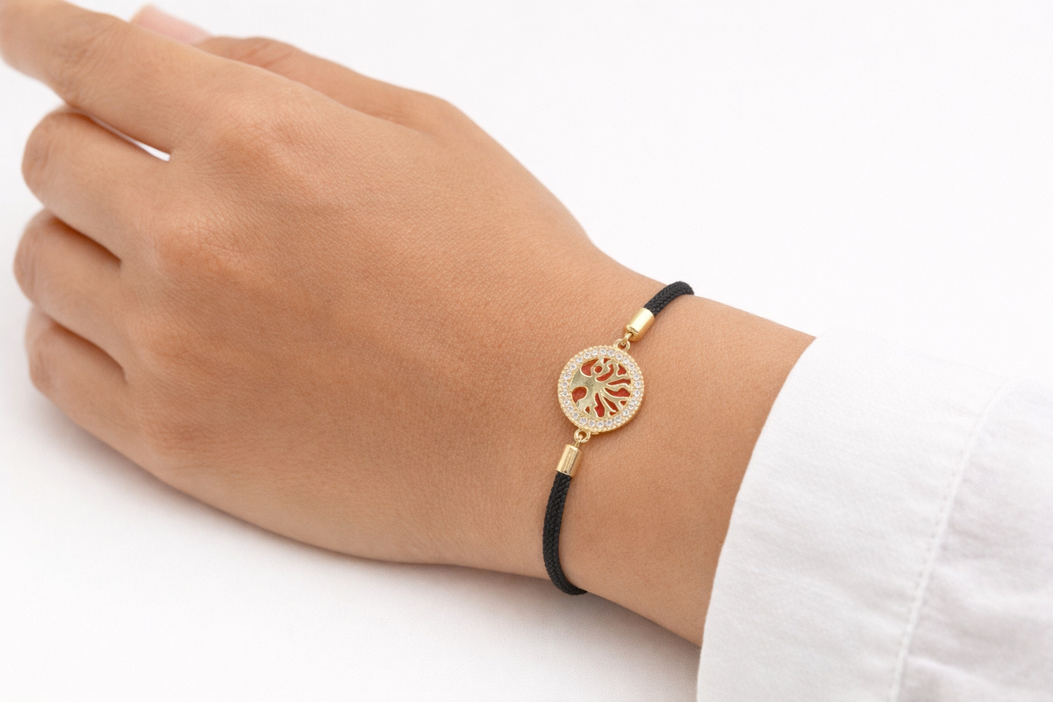 Pulseira de aço Medalha Árvore da Vida